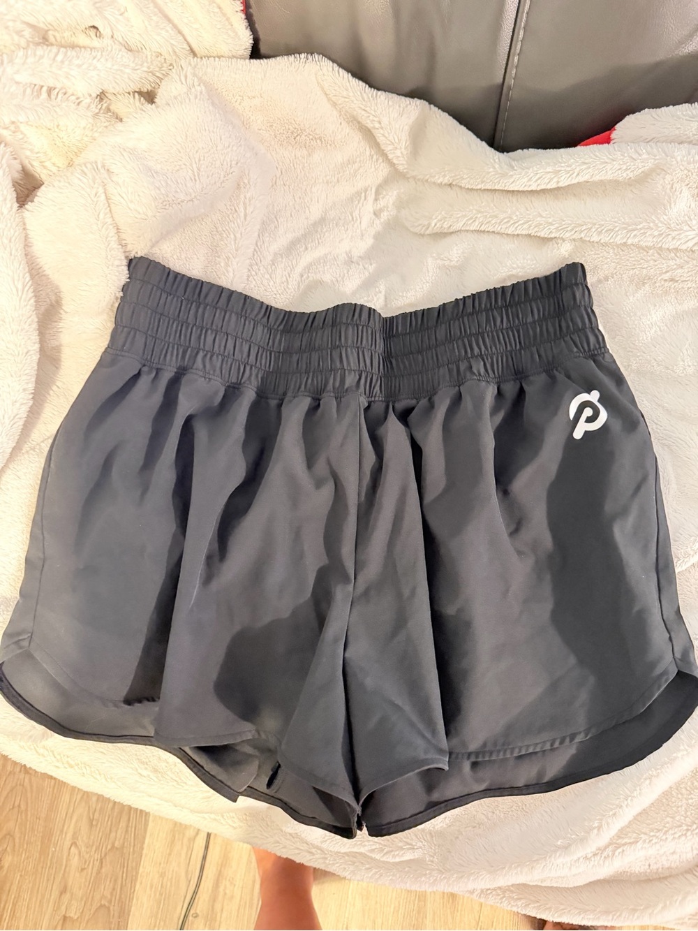Peloton Women's Charcoal Athletic Shorts with Logo